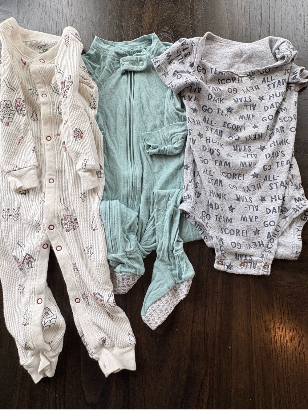 Carter’s Baby Boy 12M 3-Piece Sleeper & Bodysuit Lot